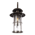 Уличный настенный светильник с цилиндрическим плафоном и изогнутым кованым каркасом Elysian Lanterns варинант исполнения - 4 | Loft Concept в Краснодаре