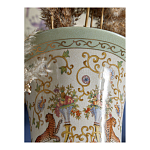 Ваза высокая из фарфора на бронзовом основании Turquoise Blooming Garden варинант исполнения - 8 | Loft Concept в Краснодаре