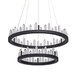 Люстра с двумя кольцами черного цвета с хрустальными элементами QUARTZ CRYSTAL варинант исполнения - 1 | Loft Concept в Краснодаре