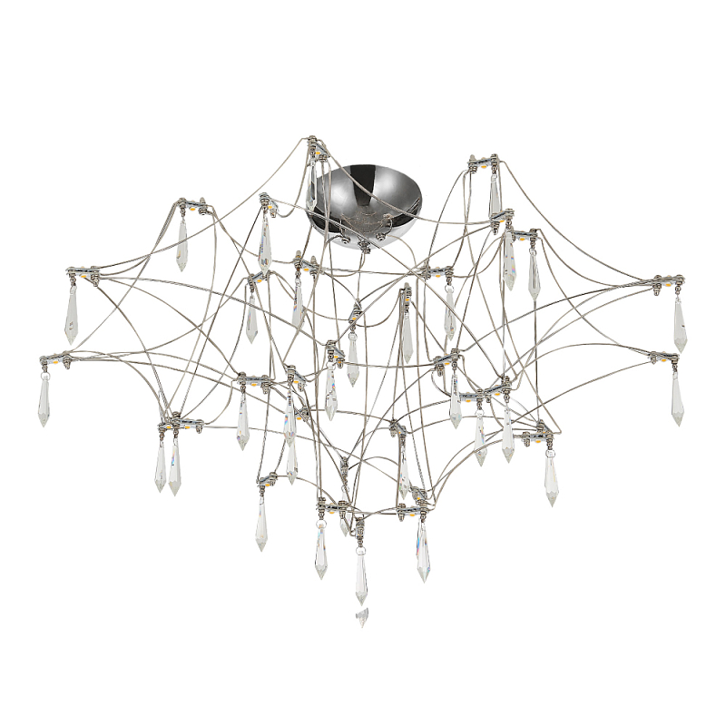 Потолочный светильник с тонким металлическим каркасом цвета хром Quasar Хром Прозрачный в Краснодаре | Loft Concept 