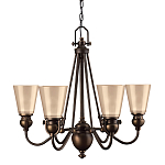 Люстра бронзового цвета с конусными плафонами из бежевого стекла Hinkley варинант исполнения - 1 | Loft Concept в Краснодаре