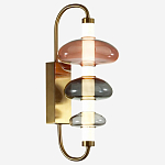 Бра с плафоном из разноцветного стекла Glass Peonies варинант исполнения - 3 | Loft Concept в Краснодаре