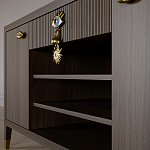 Комод-буфет Elsa Dreams Walnut с открытыми полками   варинант исполнения - 4 | Loft Concept в Краснодаре
