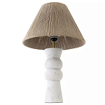 Настольная лампа с плетеным абажуром и белым мраморным основанием Simplicity and Nobility варинант исполнения - 2 | Loft Concept в Краснодаре