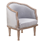 Кресло низкое с мягкой обивкой из велюра на 4-х деревянных ножках Emile Armchair grey варинант исполнения - 1 | Loft Concept в Краснодаре