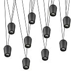 Подвесной светильник черными плафонами на длинных пересекающихся тросах Construction варинант исполнения - 9 | Loft Concept в Краснодаре