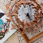 Зеркало круглое в металлической раме украшенной фигурами бабочек Butterflies варинант исполнения - 4 | Loft Concept в Краснодаре