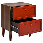 Тумба прикроватная красная из массива бука с 2-мя ящиками Wenge Light варинант исполнения - 3 | Loft Concept в Краснодаре