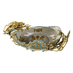 Чаша голубого цвета с оранментом и и бронзовыми фигурами леопардов Eden Garden варинант исполнения - 4 | Loft Concept в Краснодаре