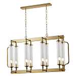 Люстра прямоугольная с 8-ю стеклянными плафонами цилиндрической формы Jeanette варинант исполнения - 2 | Loft Concept в Краснодаре