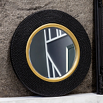 Зеркало в черной фактурной раме с золотым кантом Summon the Light варинант исполнения - 6 | Loft Concept в Краснодаре