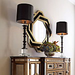 Зеркало восьмиугольное в черно-золотистой раме Pairing варинант исполнения - 3 | Loft Concept в Краснодаре