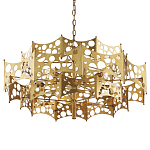 Люстра фигурная золотого цвета Corrugated Panels варинант исполнения - 1 | Loft Concept в Краснодаре