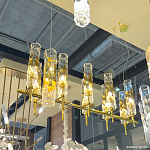 Люстра подвесная прямоугольная с 10-ю цилиндрическими плафонами LIAISON варинант исполнения - 3 | Loft Concept в Краснодаре