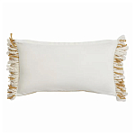 Чехол на подушку горчичного цвета с бахромой и объемным узором Ethnic mix варинант исполнения - 4 | Loft Concept в Краснодаре