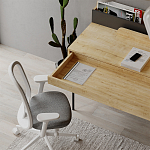 Стол письменный с выдвижным ящиком цвета древесины LEILA WORKING TABLE OAK ANTHRACITE варинант исполнения - 9 | Loft Concept в Краснодаре
