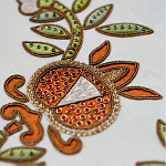 Обои с вышивкой ручной работы Fyodor Original colourway on linen варинант исполнения - 2 | Loft Concept в Краснодаре