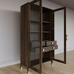 Дизайнерский шкаф витрина Elsa Dreams Walnut с 4-мя ящиками варинант исполнения - 7 | Loft Concept в Краснодаре