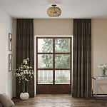 Потолочный светильник с плафоном из плетеного джута и черным каркасом Quoizel варинант исполнения - 7 | Loft Concept в Краснодаре