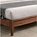 Кровать двуспальная с каркасом из дерева и мягким изголовьем Moon Walnut Bed варинант исполнения - 7 | Loft Concept в Краснодаре