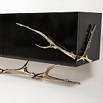 Дизайнерский комод чёрный глянцевый с основанием в виде золотых ветвей Meta Credenza  варинант исполнения - 1 | Loft Concept в Краснодаре