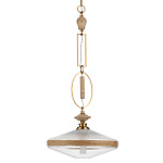 Подвесной светильник с плоским прозрачным плафоном и декоративной вставкой из текстурного камня Tectona  варинант исполнения - 1 | Loft Concept в Краснодаре