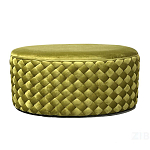 Пуф овальный плетеный оливкового цвета Pool Woven Velour варинант исполнения - 1 | Loft Concept в Краснодаре