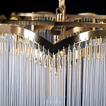 Люстра прямоугольная на цепях с прозрачными трубками и волнистым краем Nembus варинант исполнения - 11 | Loft Concept в Краснодаре