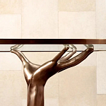 Обеденный стол с фигурным декором бронзового цвета Dichotomy racetrack варинант исполнения - 3 | Loft Concept в Краснодаре