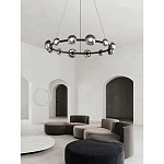 Люстра подвесная светодиодная в форме кольца Gray Ring Chandelier варинант исполнения - 2 | Loft Concept в Краснодаре