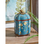 Ваза голубая с крышкой и цветочным узором Genuine Chinese Classics варинант исполнения - 2 | Loft Concept в Краснодаре