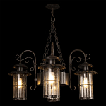 Уличная подвесная люстра с 4-мя цилиндрическими плафонами на цепях Elysian Lanterns варинант исполнения - 2 | Loft Concept в Краснодаре