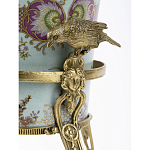 Ваза из голубого фарфора с рисунком птиц и цветов и декоративными элементами Blue Garden варинант исполнения - 4 | Loft Concept в Краснодаре