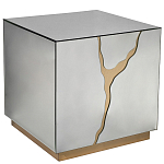 Столик журнальный зеркальный с золотым декором Gold Painted Mirror Table варинант исполнения - 1 | Loft Concept в Краснодаре