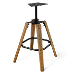 Барный стул со спинкой на 4-х коричневых ножках Бежевый Велюр Ava Charm варинант исполнения - 4 | Loft Concept в Краснодаре