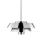 Подвесной светильник с широким многоярусным металлическим плафоном цвета никель в современном стиле Feiss варинант исполнения - 1 | Loft Concept в Краснодаре