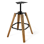 Барный стул со спинкой на 4-х коричневых ножках Черный Велюр Ava Charm варинант исполнения - 4 | Loft Concept в Краснодаре