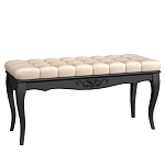 Банкетка из массива бука с бежевой обивкой из велюра Black Provence варинант исполнения - 1 | Loft Concept в Краснодаре