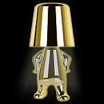 Настольная лампа фигурная золотого цвета с гладким абажуром Высота 19 см Sophia варинант исполнения - 1 | Loft Concept в Краснодаре