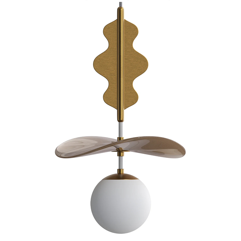 Подвес Bloomy 3 Бежевый Белый Латунь в Краснодаре | Loft Concept 