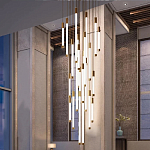 Люстра в современном стиле с 30-ю каскадными светодиодными лампами Golden LED Rain варинант исполнения - 3 | Loft Concept в Краснодаре