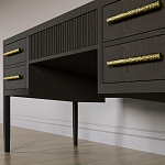 Большой Рабочий стол Primo с 5 выдвижными ящиками Темный орех варинант исполнения - 3 | Loft Concept в Краснодаре