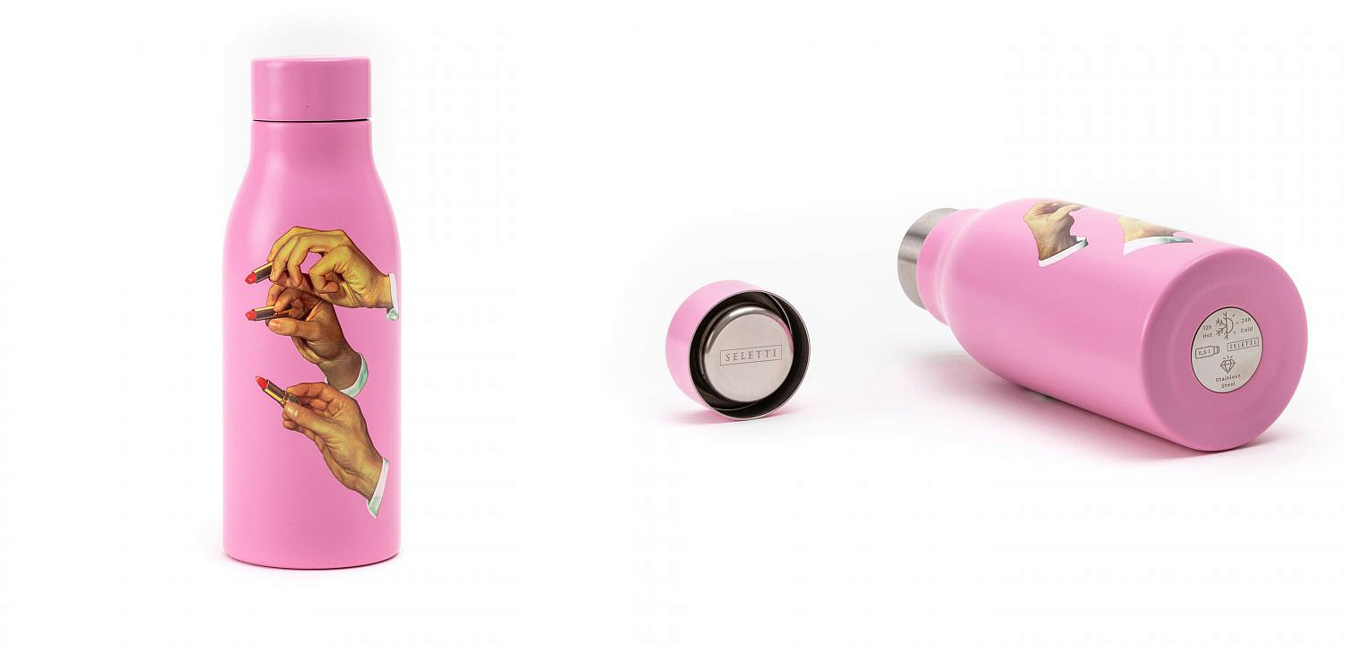Бутылка Seletti Thermal Bottle Lipstick Pink Бутылка Seletti Thermal Bottle Lipstick Pink - Loft-Concept в Краснодаре