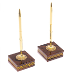 Настольный письменный набор с часами и визитницами из природного камня обсидиана Royal Present варинант исполнения - 4 | Loft Concept в Краснодаре