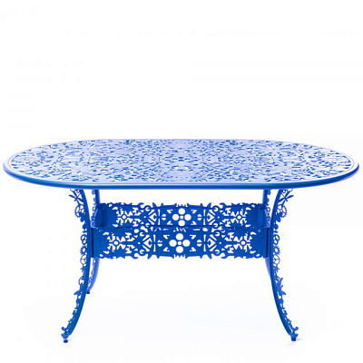 Обеденный стол Industry Collection ALUMINIUM OVAL TABLE – SKY BLUE