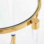 Золотой приставной столик с круглой стеклянной столешницей Weightless Table варинант исполнения - 4 | Loft Concept в Краснодаре