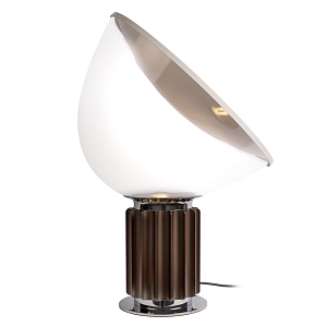 Настольная лампа с прозрачным стеклянным плафоном и рифленым металлическим основанием Высота 64 см Aurora Elegance