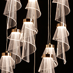 Люстра каскадная с 10-ю прозрачными плафонами Wave Line варинант исполнения - 5 | Loft Concept в Краснодаре