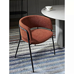 Стул полукруглый мягкий с буклированной обивкой Chair with Boucle Upholstery варинант исполнения - 2 | Loft Concept в Краснодаре