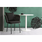 Стул мягкий с декором в виде плетеных лент на спинке и подлокотниках Semicircular Chair Decorated with Ribbons варинант исполнения - 5 | Loft Concept в Краснодаре